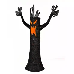 LED Orange & Black Haunted Halloween Tree, 4 ft.