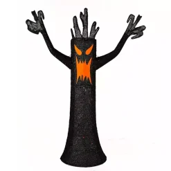 LED Orange & Black Haunted Halloween Tree, 4 ft.