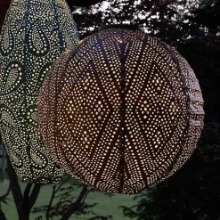 LED Round Copper Outdoor Hanging Lantern