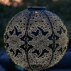 LED Round Dark Blue II Outdoor Hanging Lantern