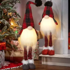 LED Standing Plush Gnome Decorations, Set of 2
