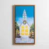 LED White Church Christmas Canvas Art Print