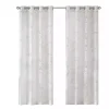 Leilani White Palm Leaf Curtain Panel, 63 in.