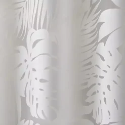 Leilani White Palm Leaf Curtain Panel, 84 in.