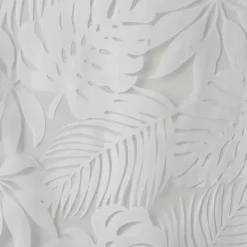 Leilani White Palm Leaf Curtain Panel, 84 in.