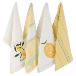 Lemon Bliss Printed Kitchen Towels, Set of 4