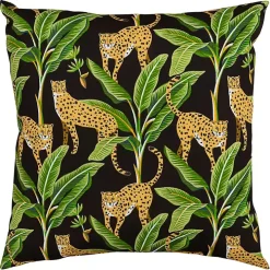 Leopard & Palm Tree Outdoor Pillow, 22 in.