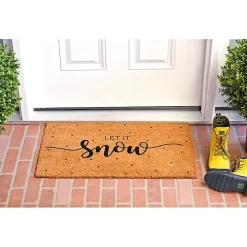 Let it Snow Polka Dot Coir Doormat