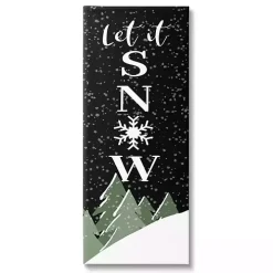 Let It Snow Treetops Canvas Wall Plaque
