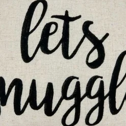 Let's Snuggle Embroidered Throw Pillow