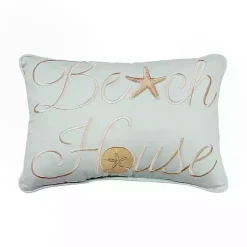 Light Blue Beach House Lumbar Pillow
