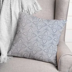 Light Blue Floral Indoor/Outdoor Pillow