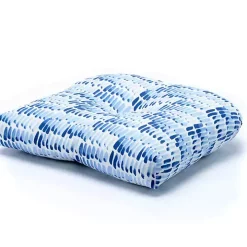 Light Blue Patterned Outdoor Chair Cushion