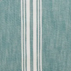 Light Blue Striped Fringe Table Runner, 72 in.
