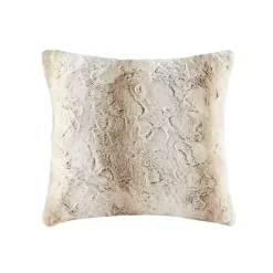 Light Brown Textured Faux Fur Pillow