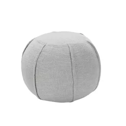 Light Gray Patchwork Cotton Pouf