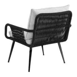 Light Gray Rope Frame 2-pc. Outdoor Arm Chair Set