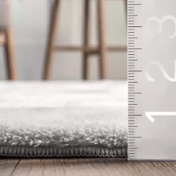 Light Gray Shag Washable Area Rug, 5x8