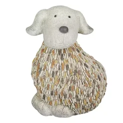 Light Gray Textured Dog Statue