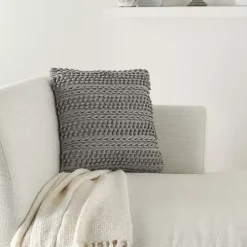Light Gray Textured Stripes Pillow