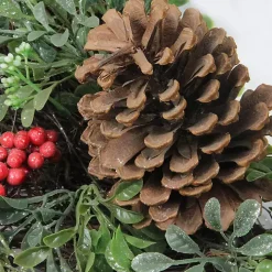 Lightly Frosted Cedar and Red Berry Wreath