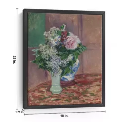 Lilacs and Peonies Framed Canvas Art Print