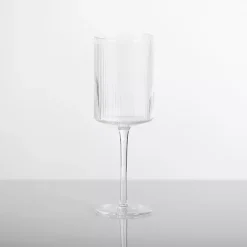Linear Ribbed Goblet Wine Glass