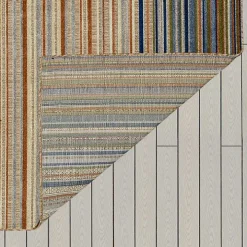 Linear Seaside Outdoor Area Rug, 6x9