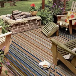 Linear Seaside Outdoor Area Rug, 7x10