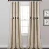 Linen Button and Stripe Curtain Panel Set, 84 in.