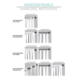 Linen Button and Stripe Curtain Panel Set, 84 in.