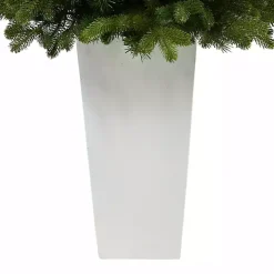 3.5 Lit Fir Christmas Tree in White Tower Planter