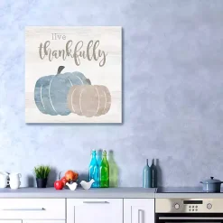 Live Thankfully Pumpkin Canvas Art Print