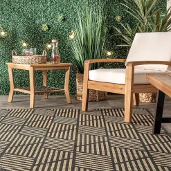 Lori Dark Gray Modern Geometric Outdoor Rug, 8x10