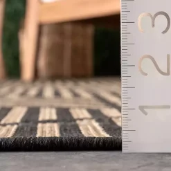 Lori Dark Gray Modern Geometric Outdoor Rug, 5x8