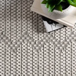 Lowden Gray Tribal Outdoor Rug, 5x8