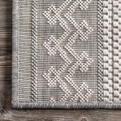 Lowden Gray Tribal Outdoor Rug, 5x8