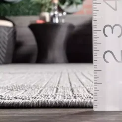 Lowden Gray Tribal Outdoor Rug, 5x8