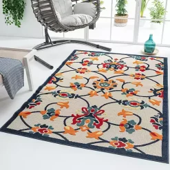 Lyla Multi Floral Damask Indoor/Outdoor Rug, 5x8