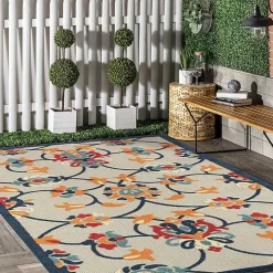 Lyla Multi Floral Damask Indoor/Outdoor Rug, 5x8