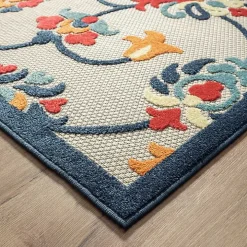 Lyla Multi Floral Damask Indoor/Outdoor Rug, 5x8