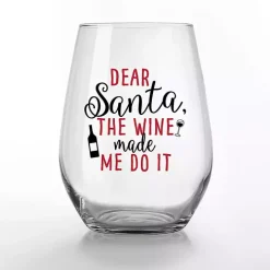 Made Me Do It Christmas Wine Glasses, Set of 2