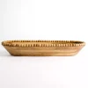 Mango Wood Beaded Oval Bowl, 12x26