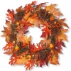 Maple Berry Pinecone Pre-Lit Harvest Wreath