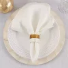 Marble and Wood Two Tone 4-pc. Napkin Ring Set