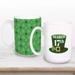 March 17th Shamrock Mugs, Set of 2