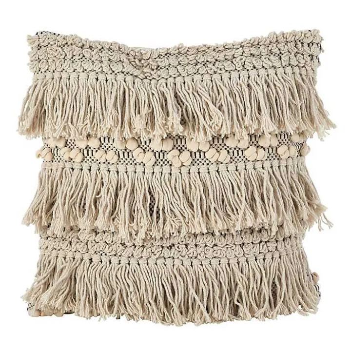 Mari Moroccan Fringe Chunky Knit Pillow