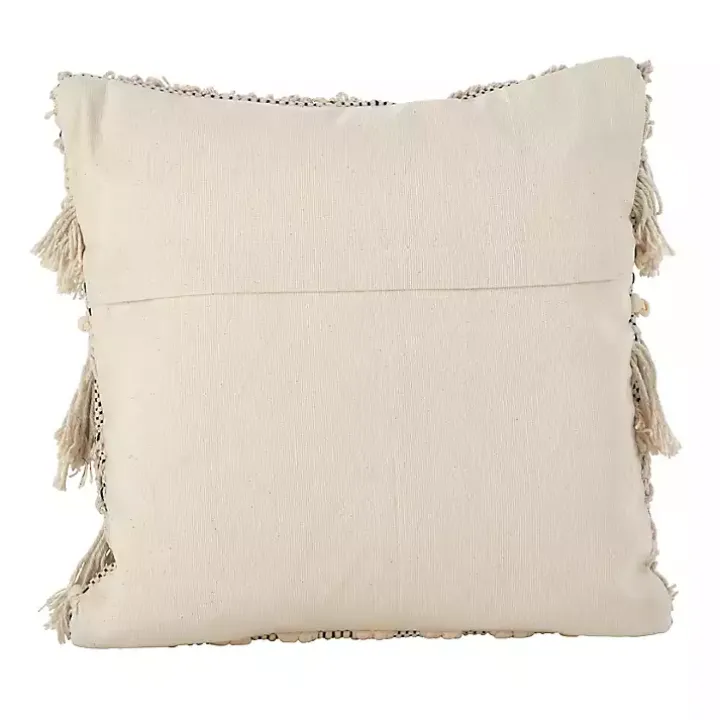 Mari Moroccan Fringe Chunky Knit Pillow