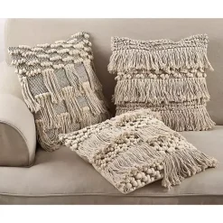 Mari Moroccan Fringe Chunky Knit Pillow