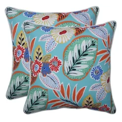 Mary Floral Outdoor Throw Pillows, Set of 2